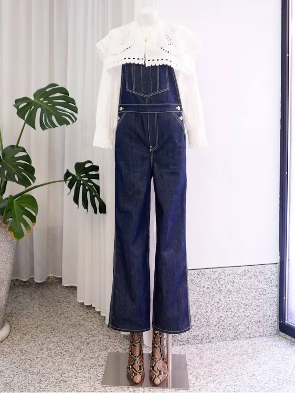 Eve Dark Blue Denim Jumpsuit Overalls
